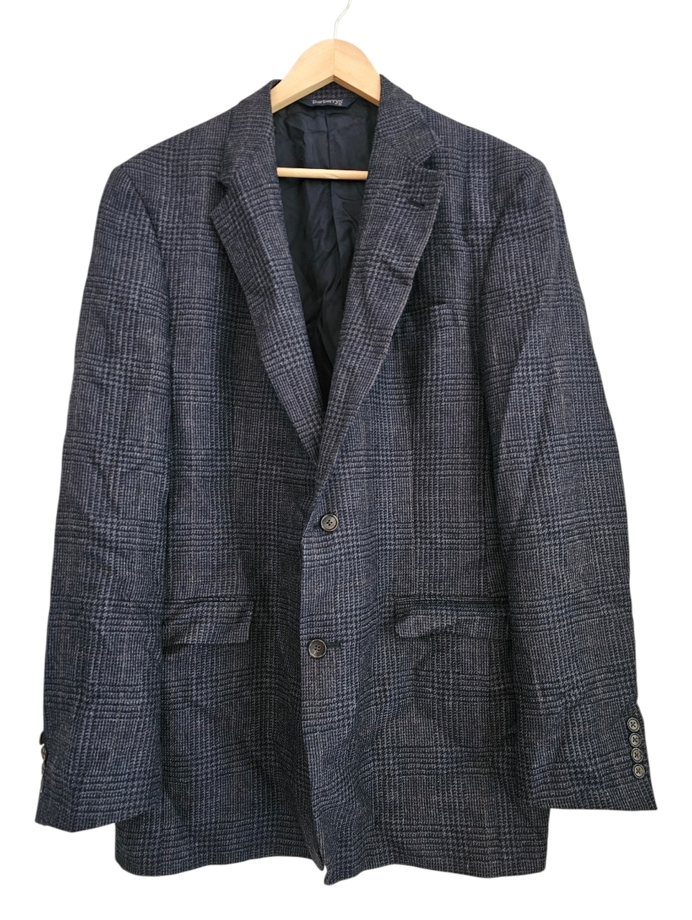 VTG Burberrys’ Prorsum Dark Navy Blue Prince of Wales Sport Coat - 43 XL